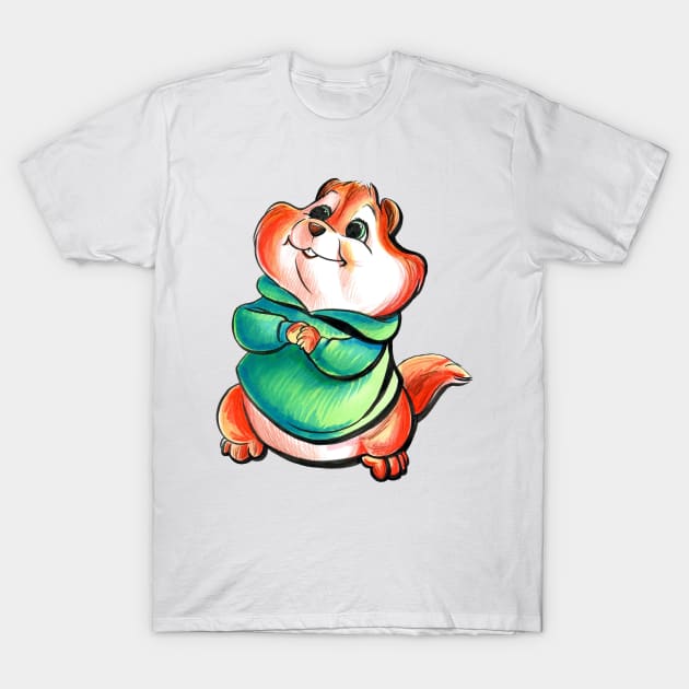 Theodore Chipmunk T-Shirt by AlexandraBowmanArt